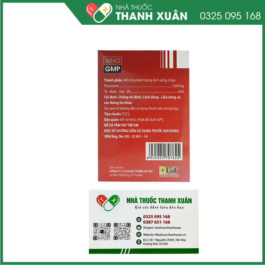 Stasamin 1200mg/6ml điều trị triệu chứng chóng mặt, suy giảm trí nhớ